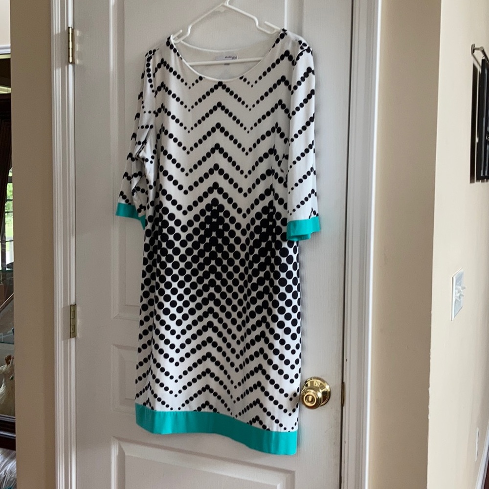 Black/white Polka dot 3/4 sleeve Petite XL dress